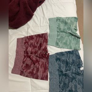 4 pack seamless camo print sports shorts